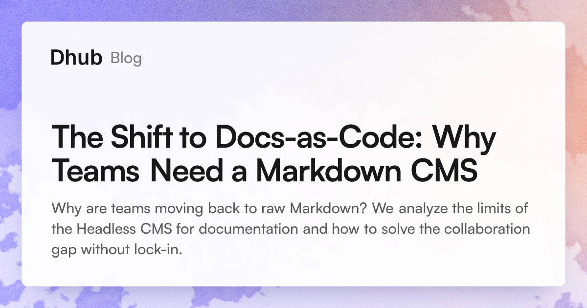 The Shift to Docs-as-Code: Why Teams Need a Markdown CMS | Dhub